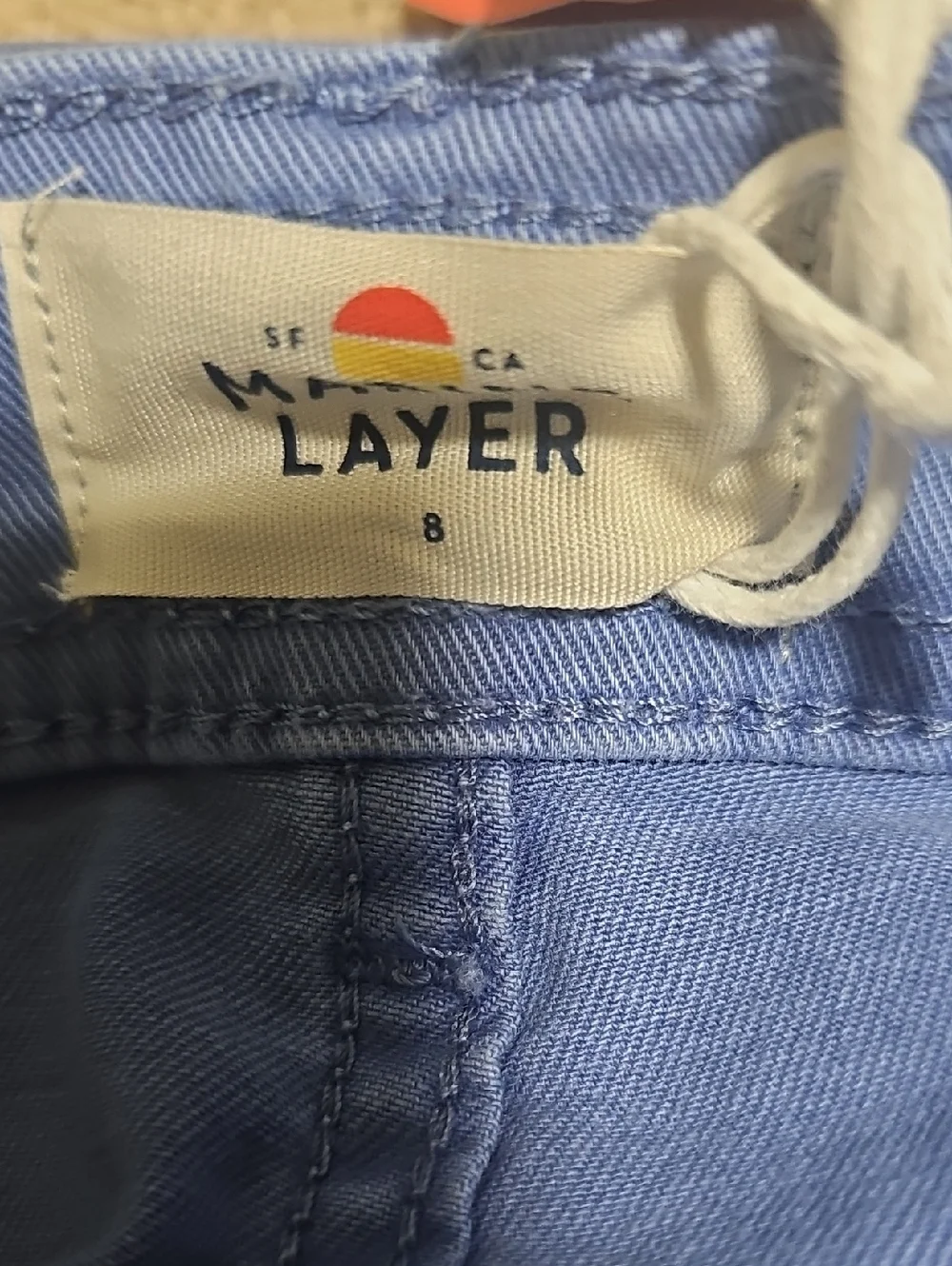 Marine Layer Bridget Slim Wide Crop Pants Marlin Blue Stretch Size 8 - Picture 7 of 8